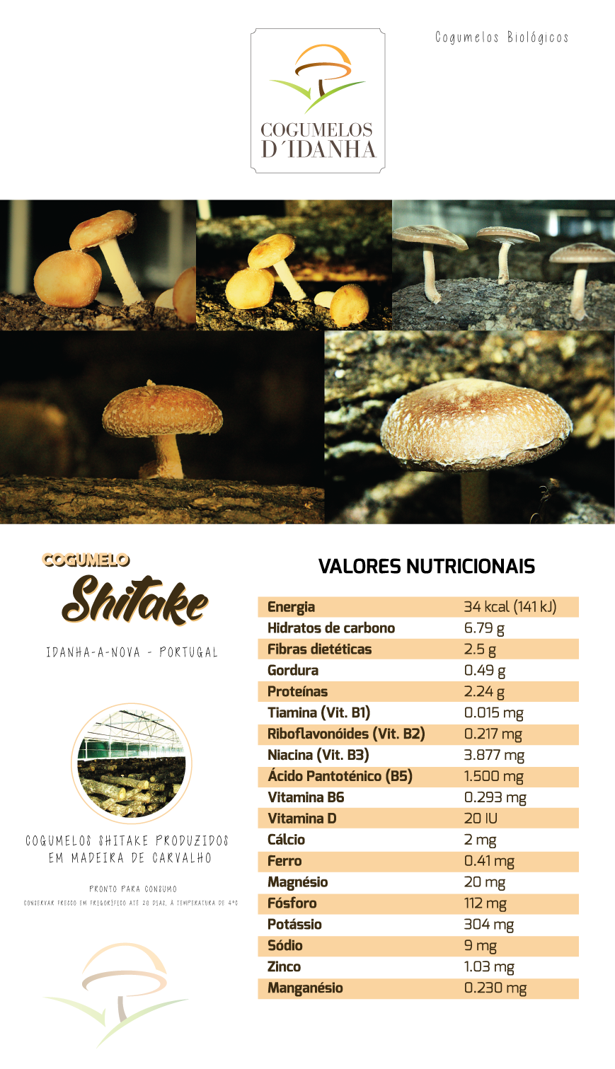 Cogumelos Shitake - Biológicos 